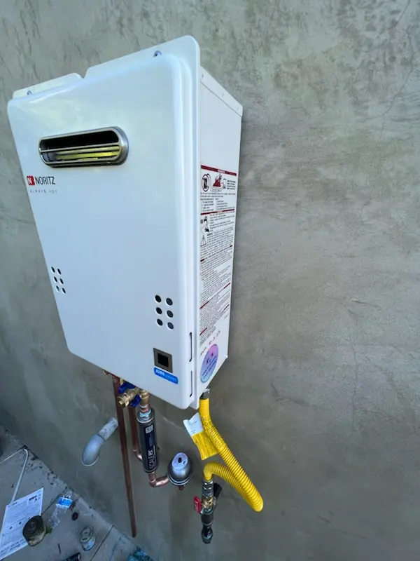 Tankless water heater installation for Walkers Choice homes
